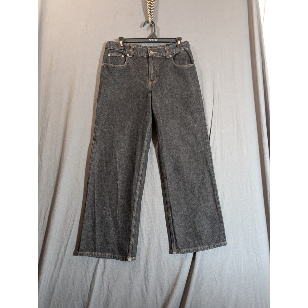 Faded‎ Glory Kids Jeans Dark Wash Wide Leg Denim Pants Size 16H